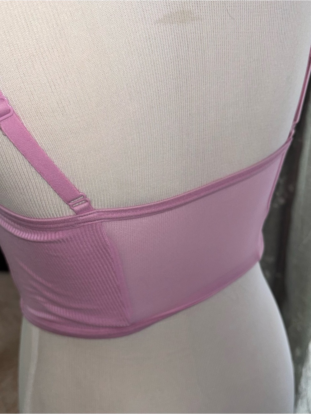 Colsie Pink Ribbed Corset Cami - Picture 2 of 3